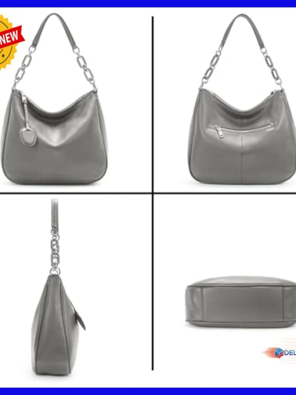 Genuine Leather Hobo Shoulder Bag Crossbody Purse Medium Size